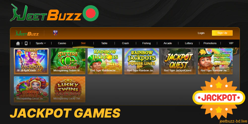 Jackpot games available in Jeetbuzz online casino