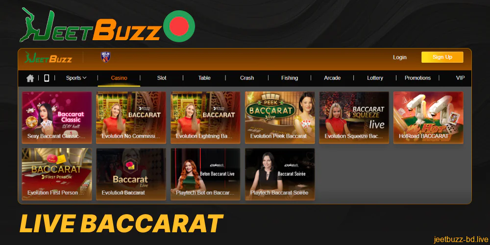 Live Baccarat in Jeetbuzz casino in Bangladesh