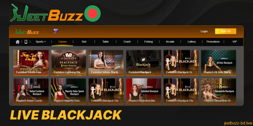 Live Blackjack in Jeetbuzz casino in Bangladesh