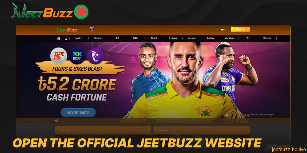 Open the official Jeetbuzz website