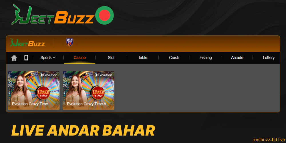 Live Andar Bahar in Jeetbuzz casino in Bangladesh